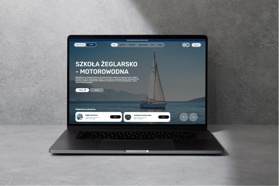 Wizualizacja Fordek Szkolenia na laptopie
